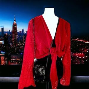 Little Leather Purse l Crossbody l Silver-Studded l Genuine leather l  Top opt.